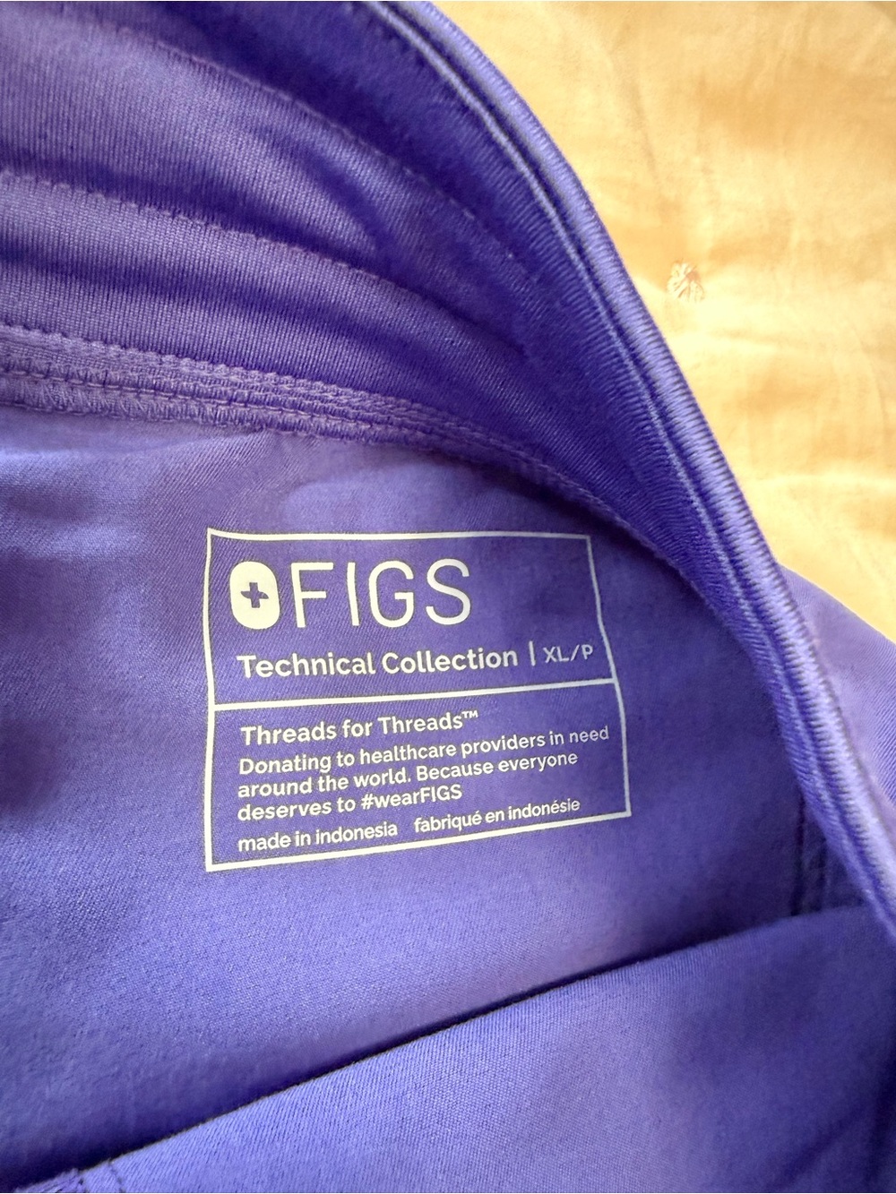 Figs Purple Women’s Joggers with Pink Drawstring - Picture 2 of 3